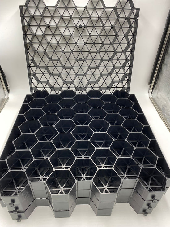 Bellini 19.7 in. x 19.7 in. x 1.89 in. Black Permeable Plastic Grass Pavers for Parking Lots, Driveways (4 Pieces/11 sq.ft.)  FREE SHIPPING